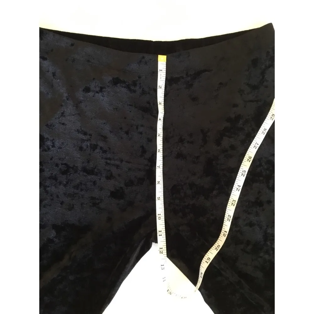 Forever 21+ Black Crushed Velvet Leggings Sz 0X Women - Image 7