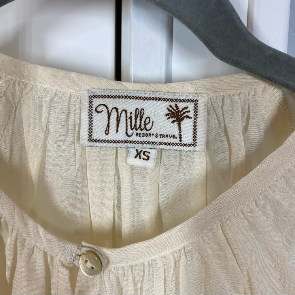 Mille Resort & Travel Florian Top in cream cotton voile size xs‎ White - Image 7