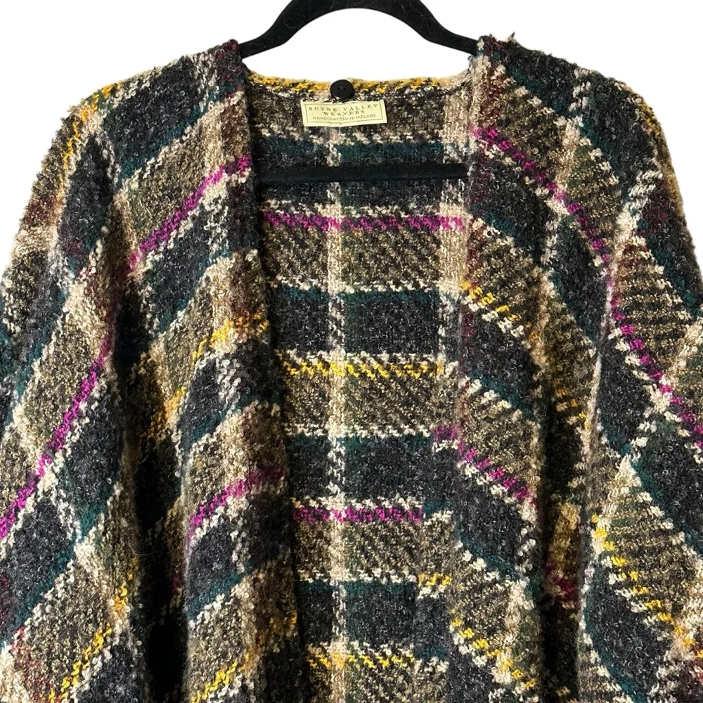 Boyne Valley Weavers Plaid Wool Fringed Shawl‎ Handcrafted in Ireland Womens OS Blue Size undefined - Image 2