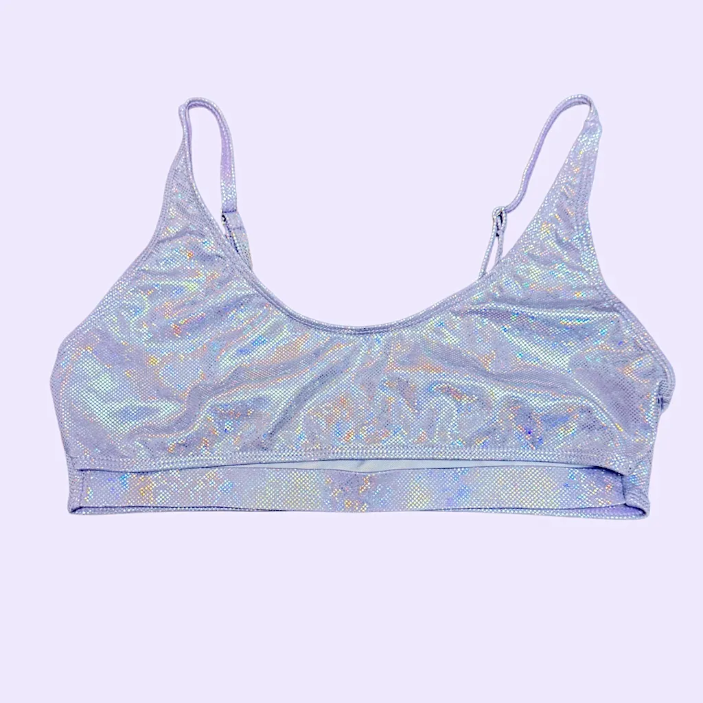 NWT Iridescent Lavender Holographic Rave Top - Image 2