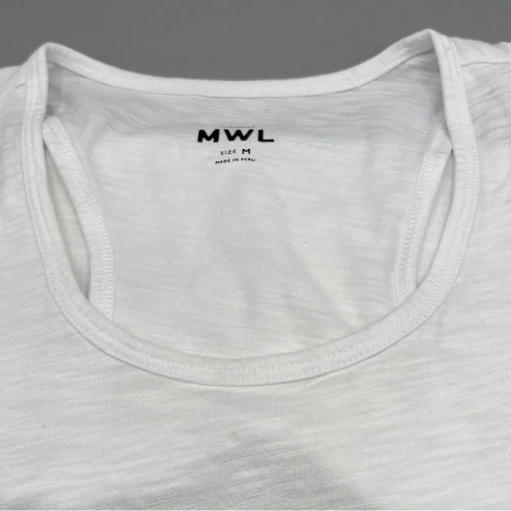 NWT MADEWELL MWL Long Racerback White Cotton Tank Women’s Size M - Image 3