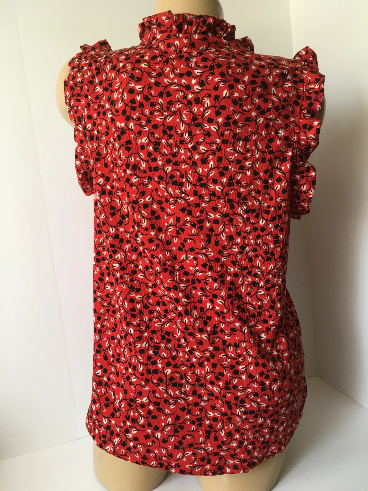 Red Floral Blouse, Medium - Image 3