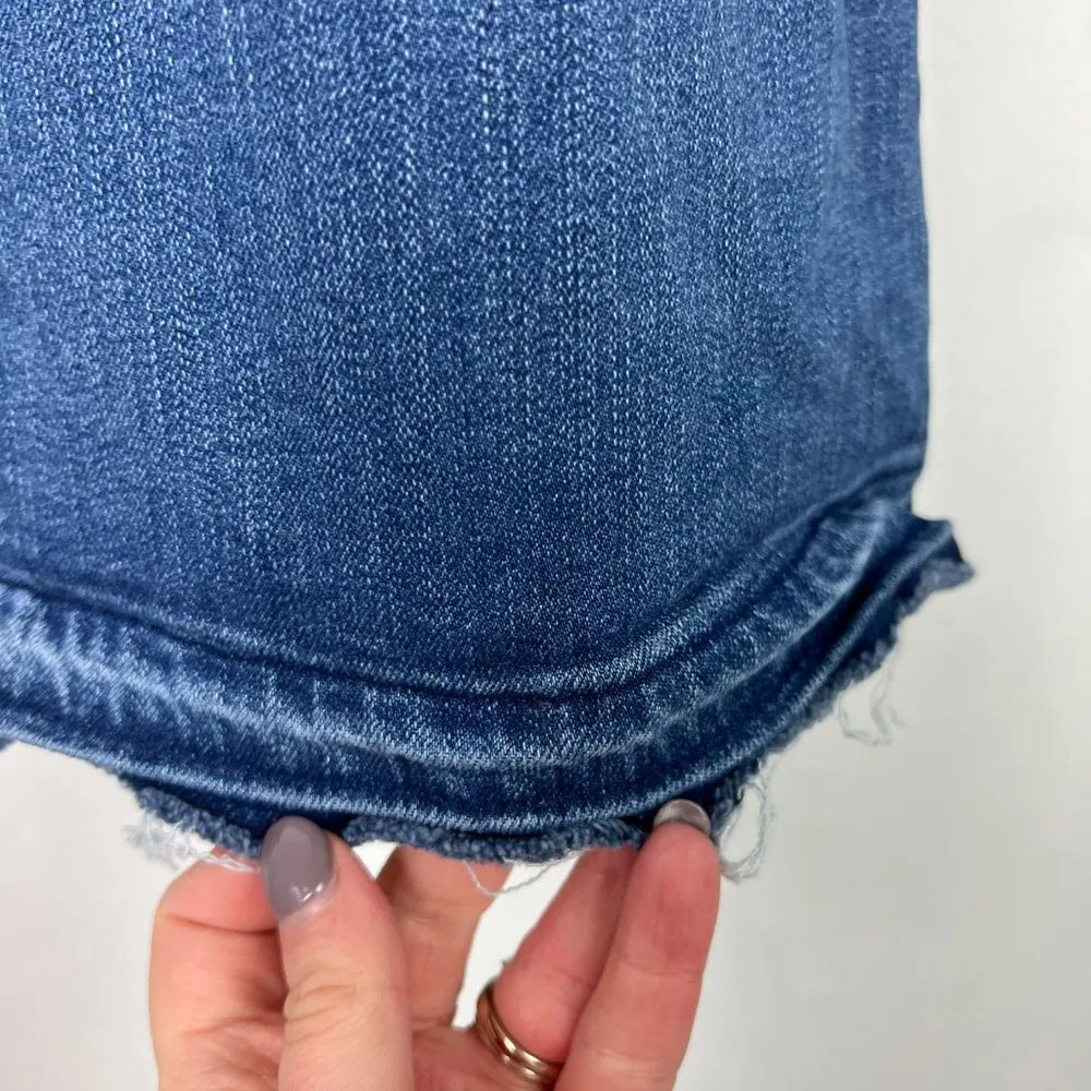 Greywire Distressed Flare Jeans Raw Hem Medium Wash Size 24 EUC D2363 Blue - Image 14