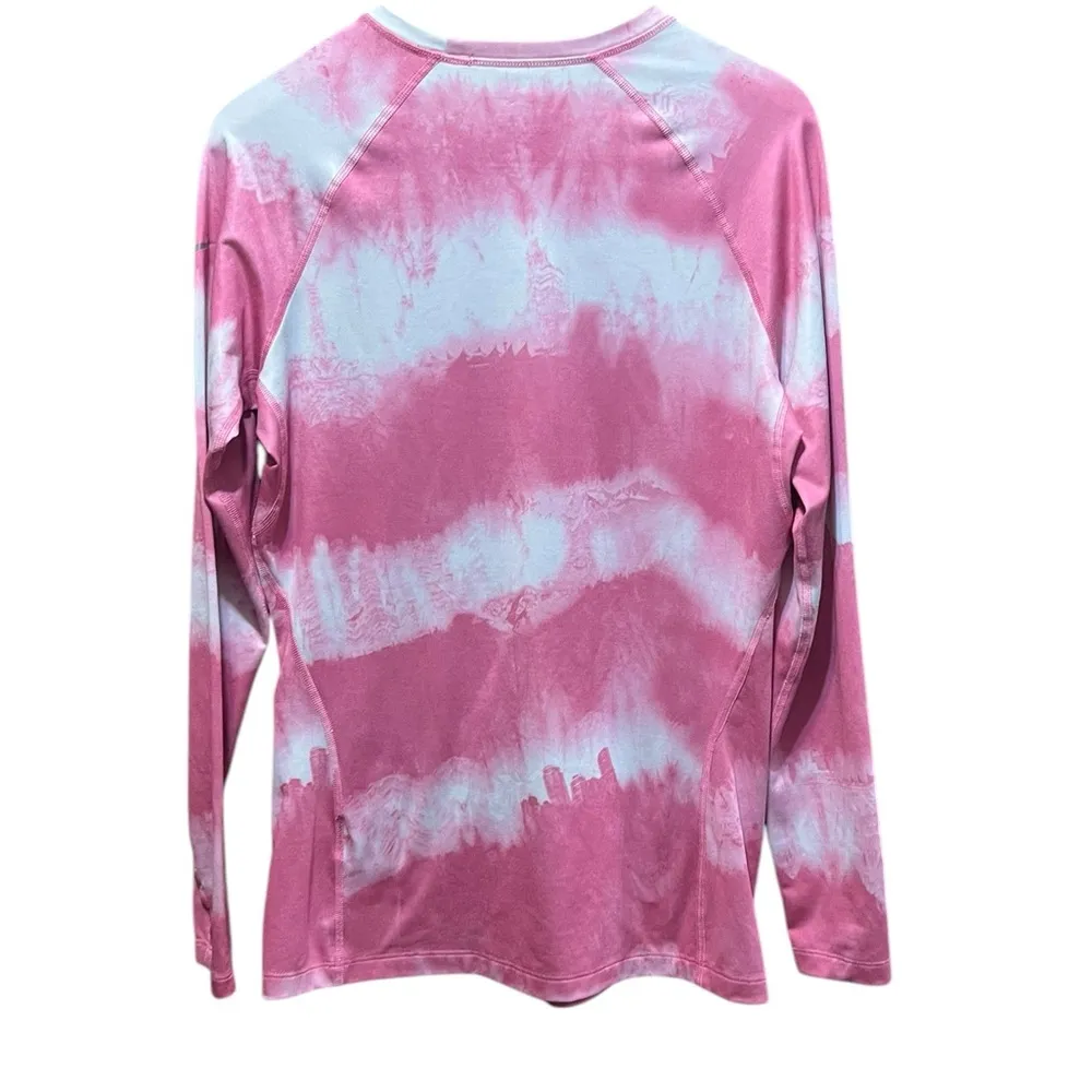 Nike Pro Combat Dri Fit Fitted Long Sleeve Shirt Tie Dye Pink Size XL - Image 7