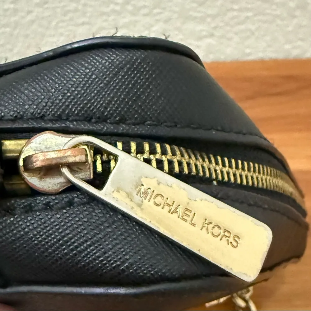 MICHAEL KORS Black Jet Set Large Saffiano Leather Gold Chain Crossbody Bag - Image 16