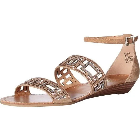 NEW Yellow Box Women's P-Violet Rhinestone Sandal in Color Natural Size 9 - Image 4