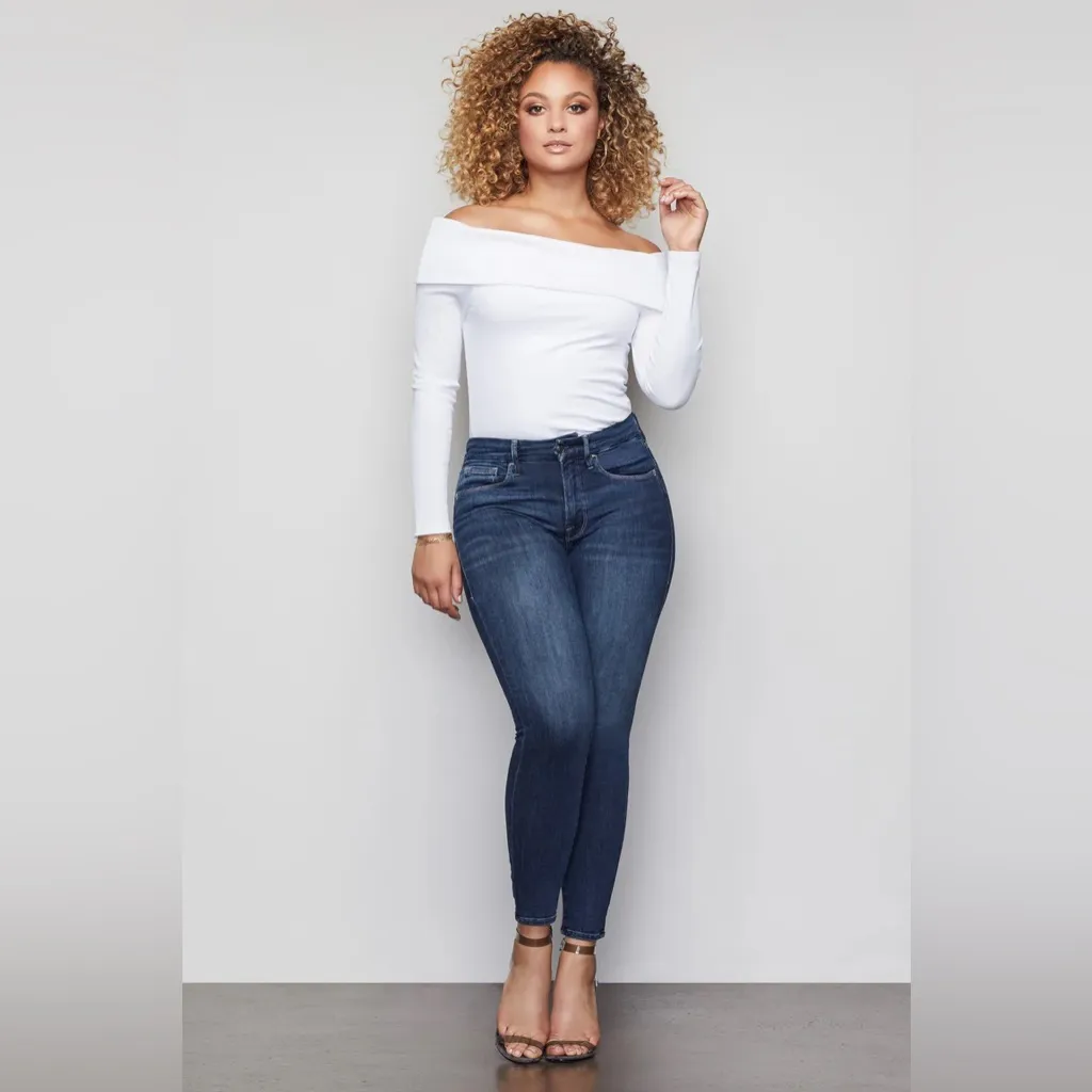 Good American Good Leg Crop in Blue 260 Size 0 or 25 - Image 11