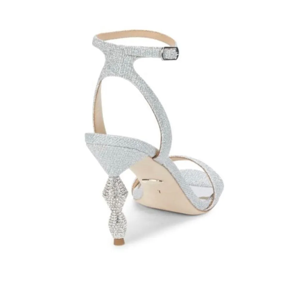 Badgley Mischka Evamarie Crystal Sandal Pumps, Size 6.5M New in Box Retail $215 - Image 3