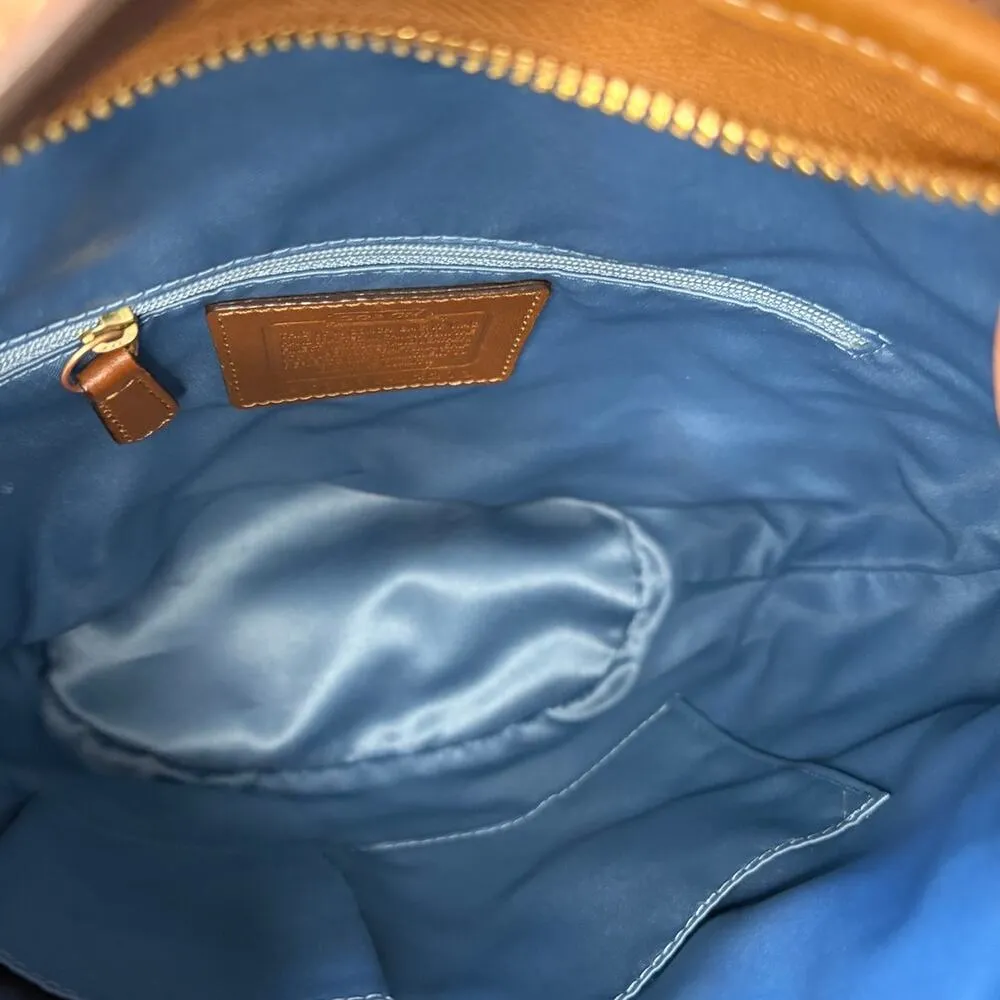 y2k Rare COACH Denim Leather Patchwork Shoulder Bag Crossbody - Image 8