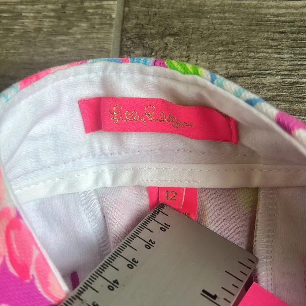 Lilly Pulitzer Buttercup Knit Shorts FLORAL Ruffle PINK Bottoms Size 12 NWT #186 - Image 7