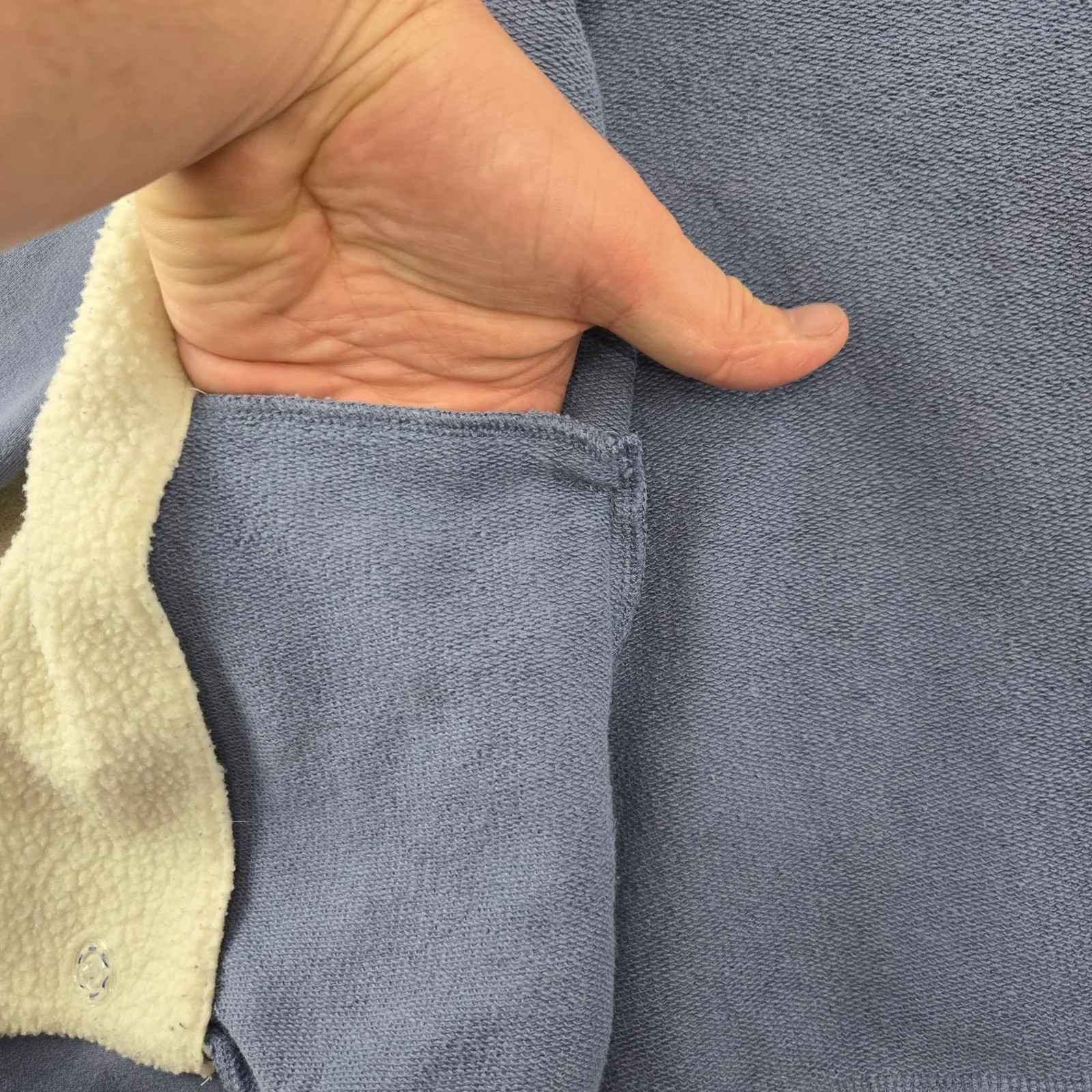 Y2K St John Sport Blue Knit Jacket Shearling Collar Asymmetrical Zip Size Medium - Image 8