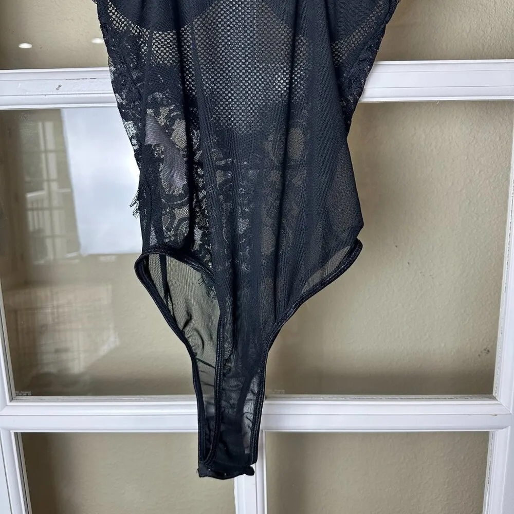 Unbranded Black Lace & Mesh Teddy Bodysuit with Underwire Size Small - Image 8
