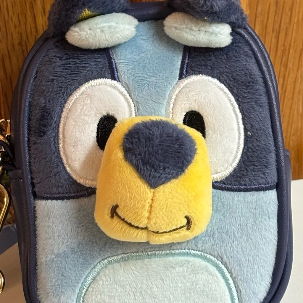 Bluey Soft face form zip up coin purse wristlet Blue - Image 2