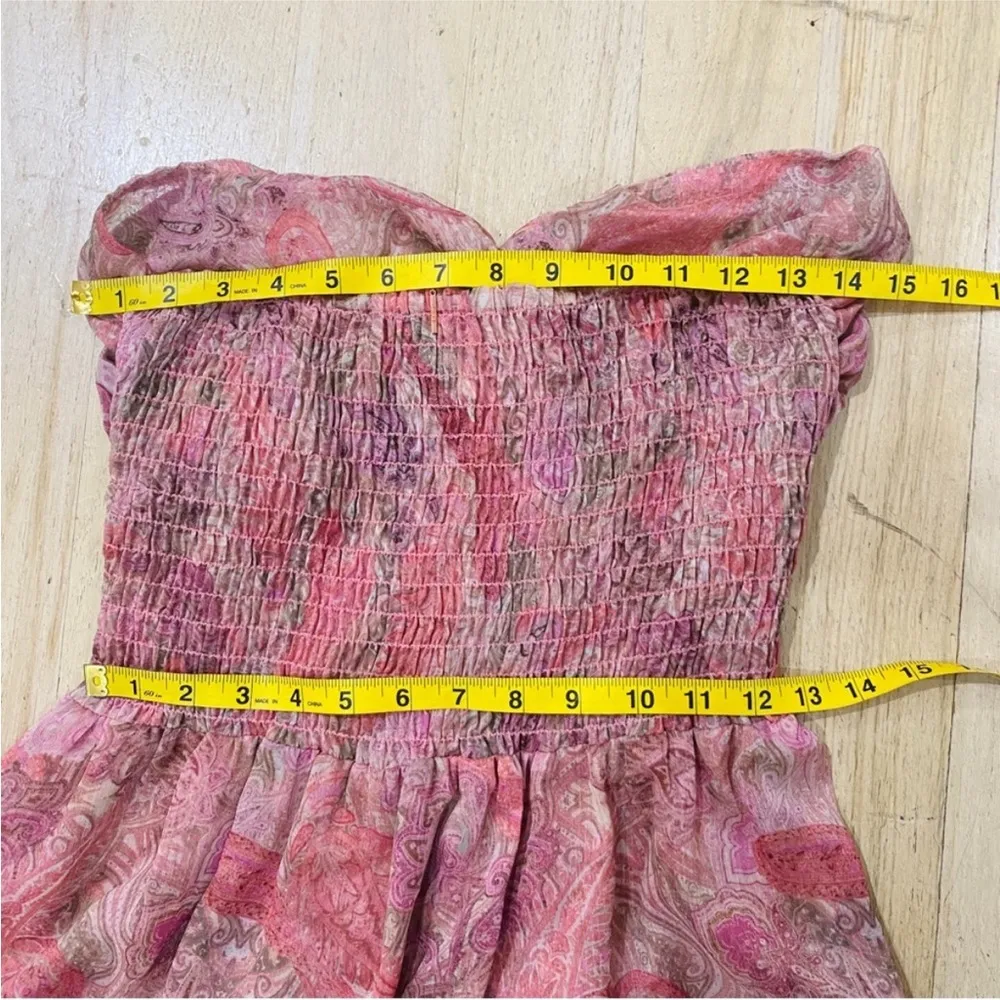 Misa Los Angeles pink chiffon midi dress in Muted Paisley - Image 5