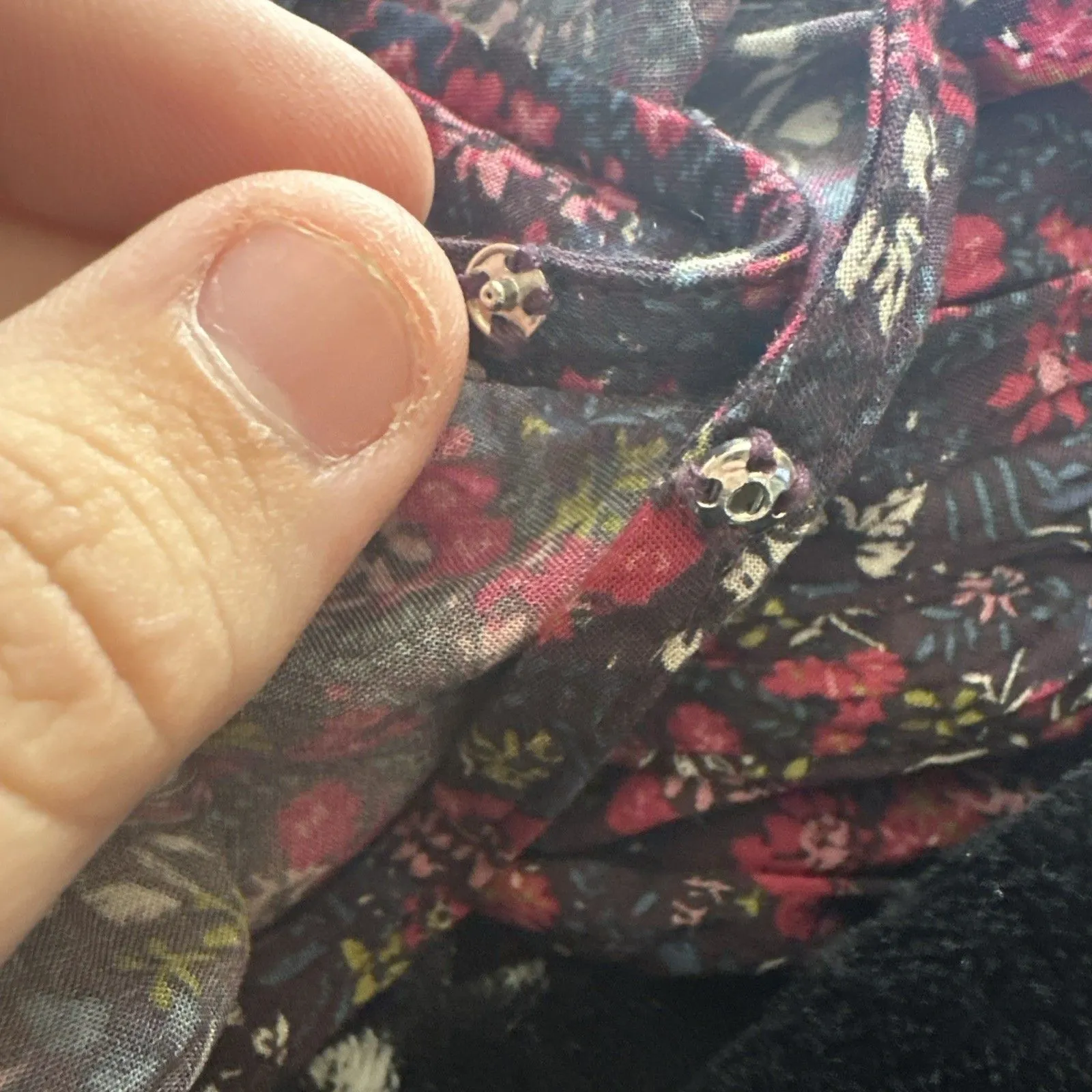 Lucky Brand Women's Floral Wrap Blouse Maternity Nursing Top Size small - Image 12