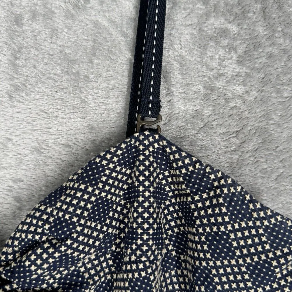 Anthro Elevenses Jumpsuit Women 2 Petite Blue White Geometric Remy Crop Wide Leg - Image 5