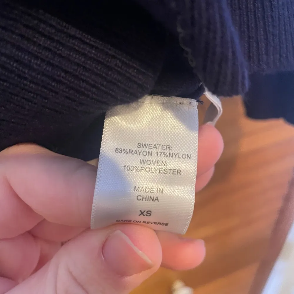 7th Ave New York & Company Women’s Navy Blue Tweed Preppy Sweater Sz XS - Image 4