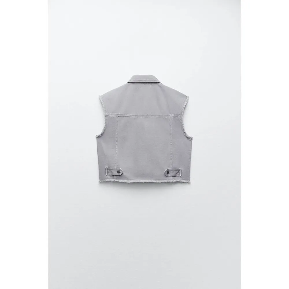 ZARA  Oversized Denim Vest - Image 8