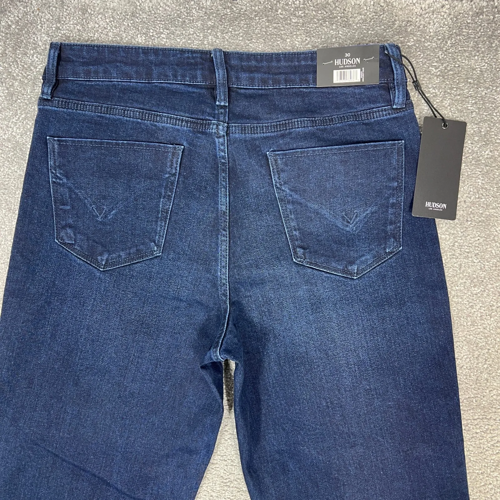 Hudson Straight Leg Jeans Sz 10S Dark Wash Stretch Denim Mid Rise Comfort NEW! Blue - Image 8