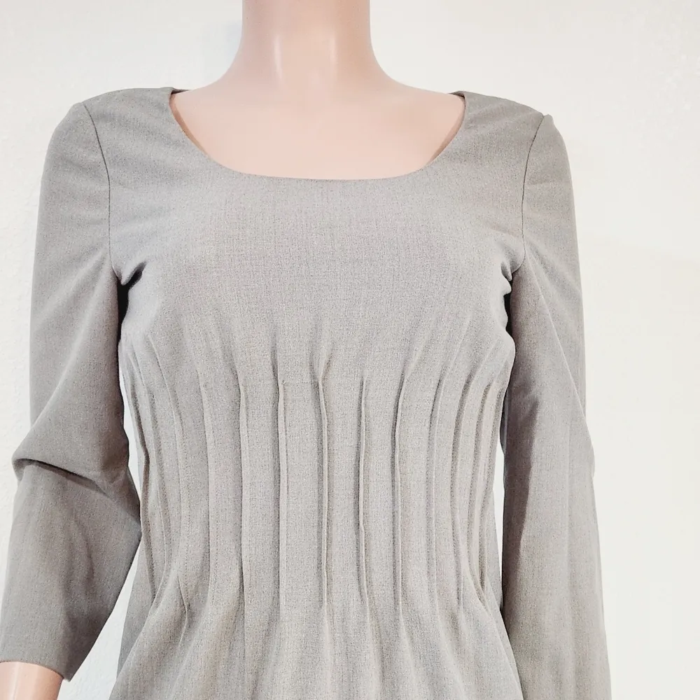 Calvin KleinBlack Work Long Sleeve Sheath Dress With Corset Detail Sz 8 - Image 3