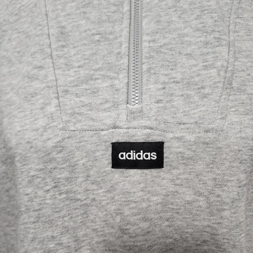 Adidas  gray gradient lavender three stripe quarter-zip crop sweatshirt size large - Image 5