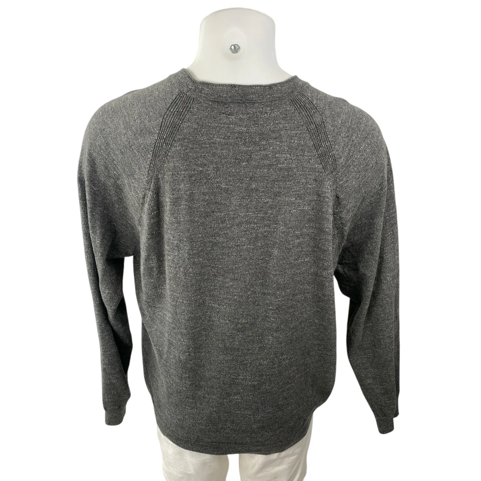 Lucky Brand Men's Dark Gray Heather Long Sleeve Crew Neck Sweatshirt Sweater L - Image 4