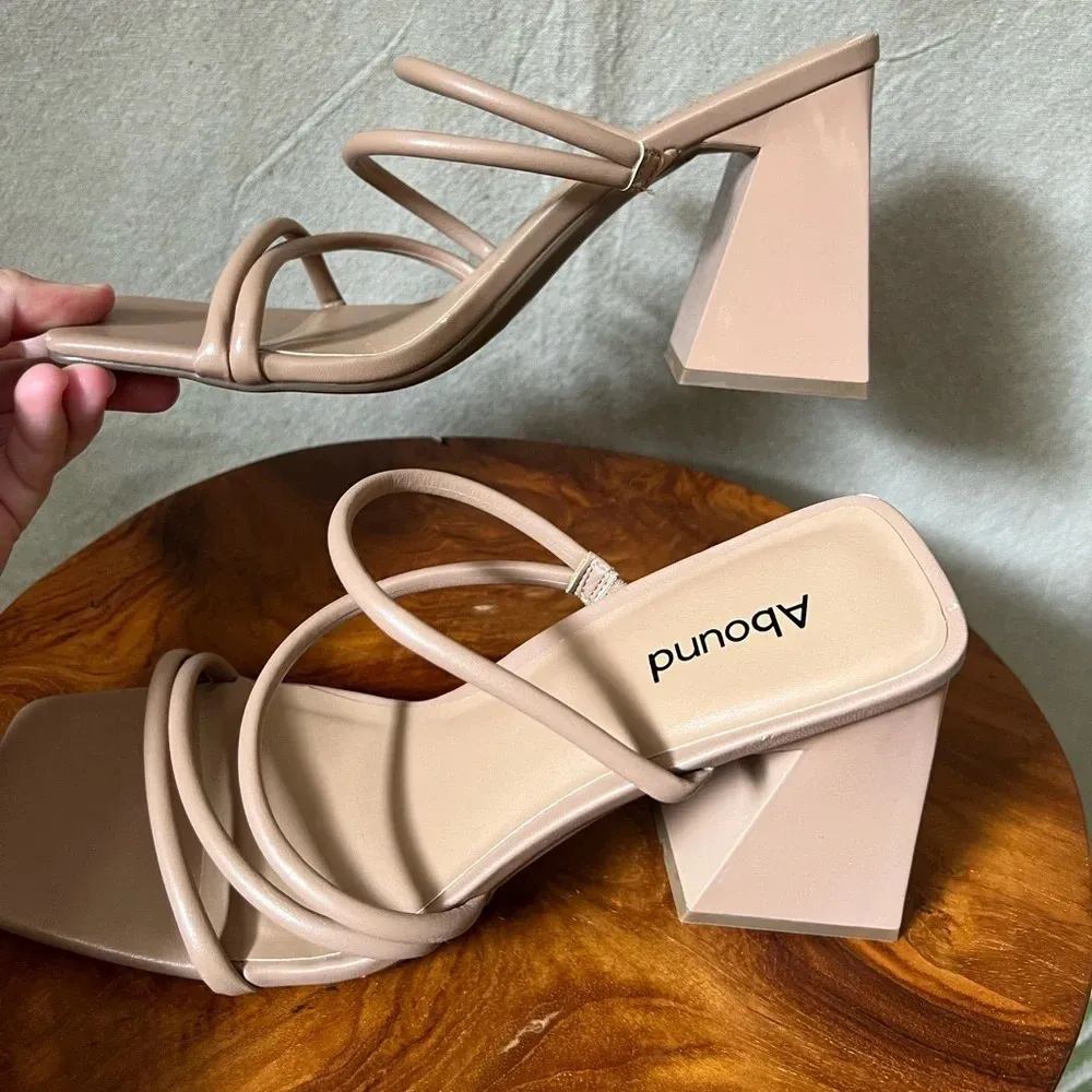 Abound Austyn Tubular Strappy Block Heeled Sandal Tan Mocha Size 10 - Image 7