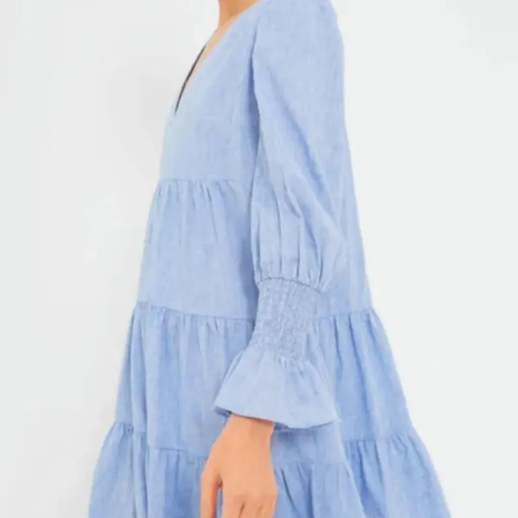 Tuckerneck Pomander Place Chambray Kenzo Dress Blue Size M - Image 5