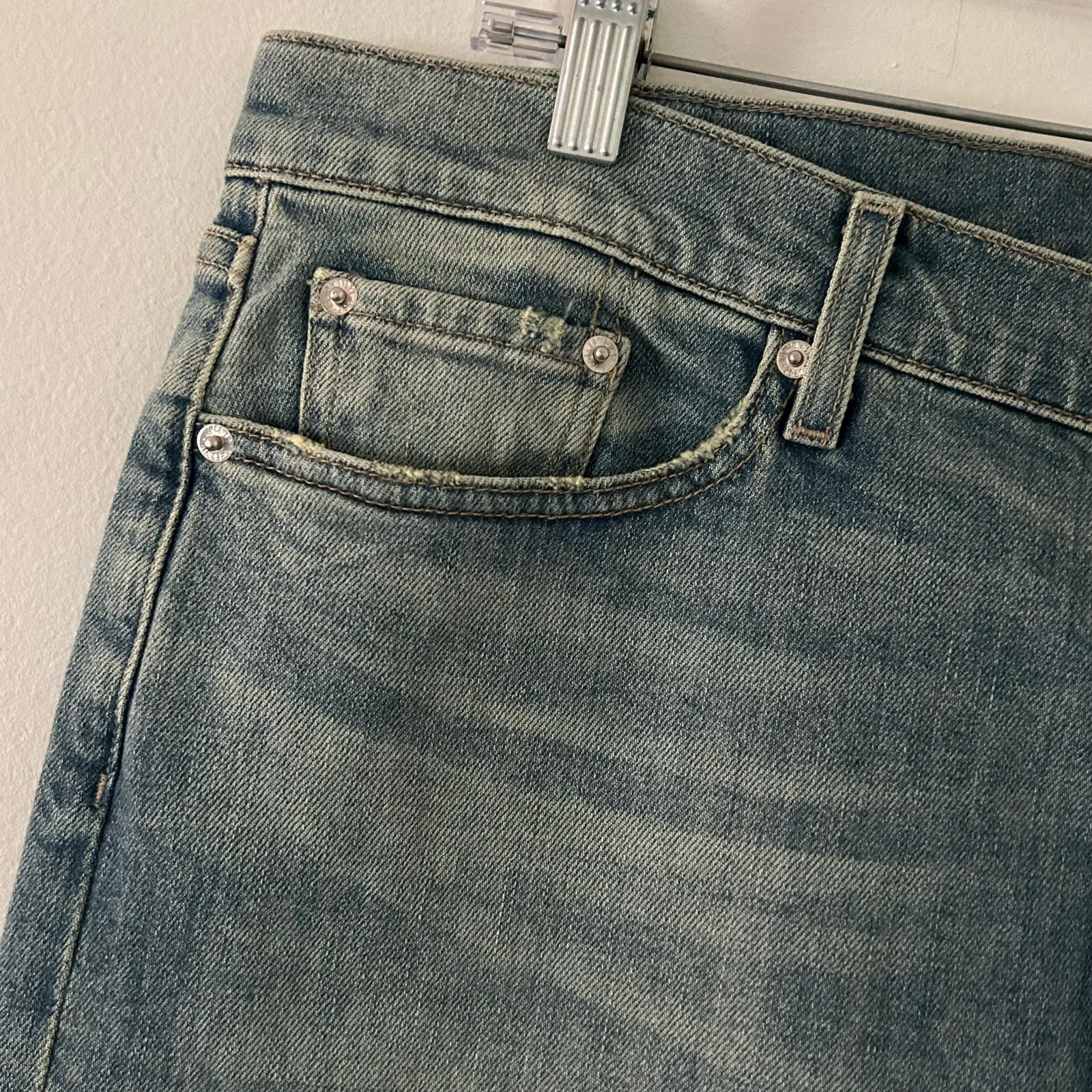 Edwin Elin Crop Straight Leg Light Wash Denim Jeans Stretch High Rise 34 New Blue - Image 3