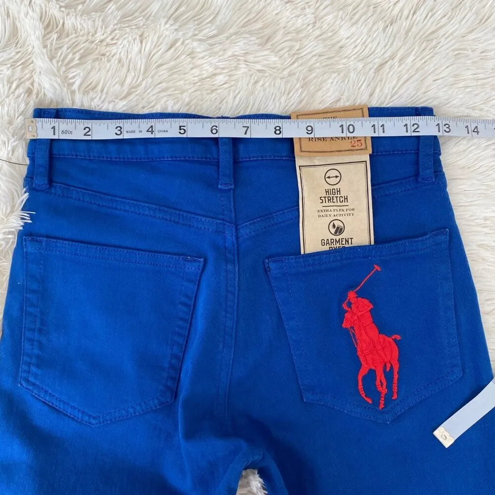 NWT Polo Ralph Lauren Tompkins Skinny High Rise Ankle Blue Jeans Size 25 - Image 8