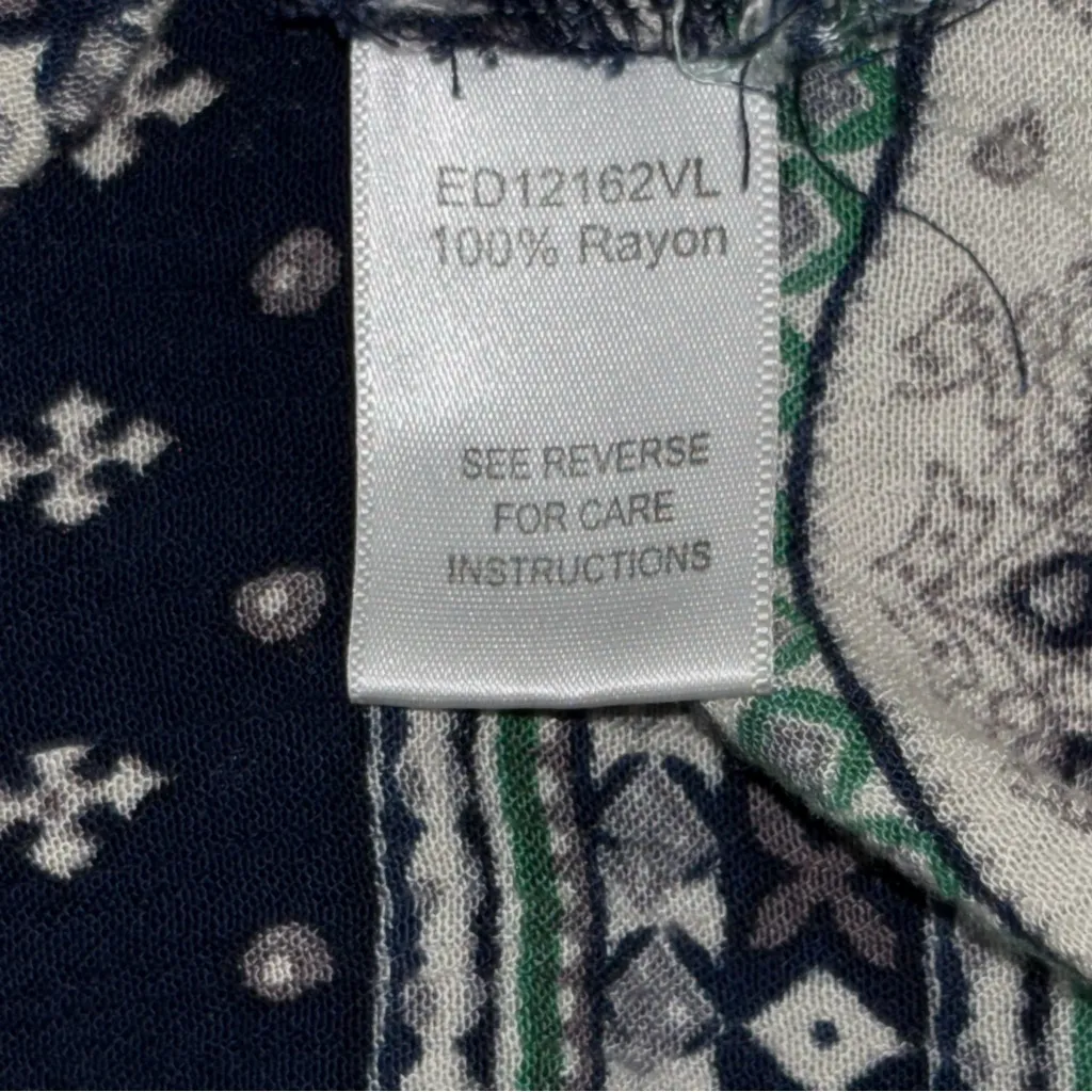 En Crème Blue Patterned Top or Mini Dress Size M - Image 5