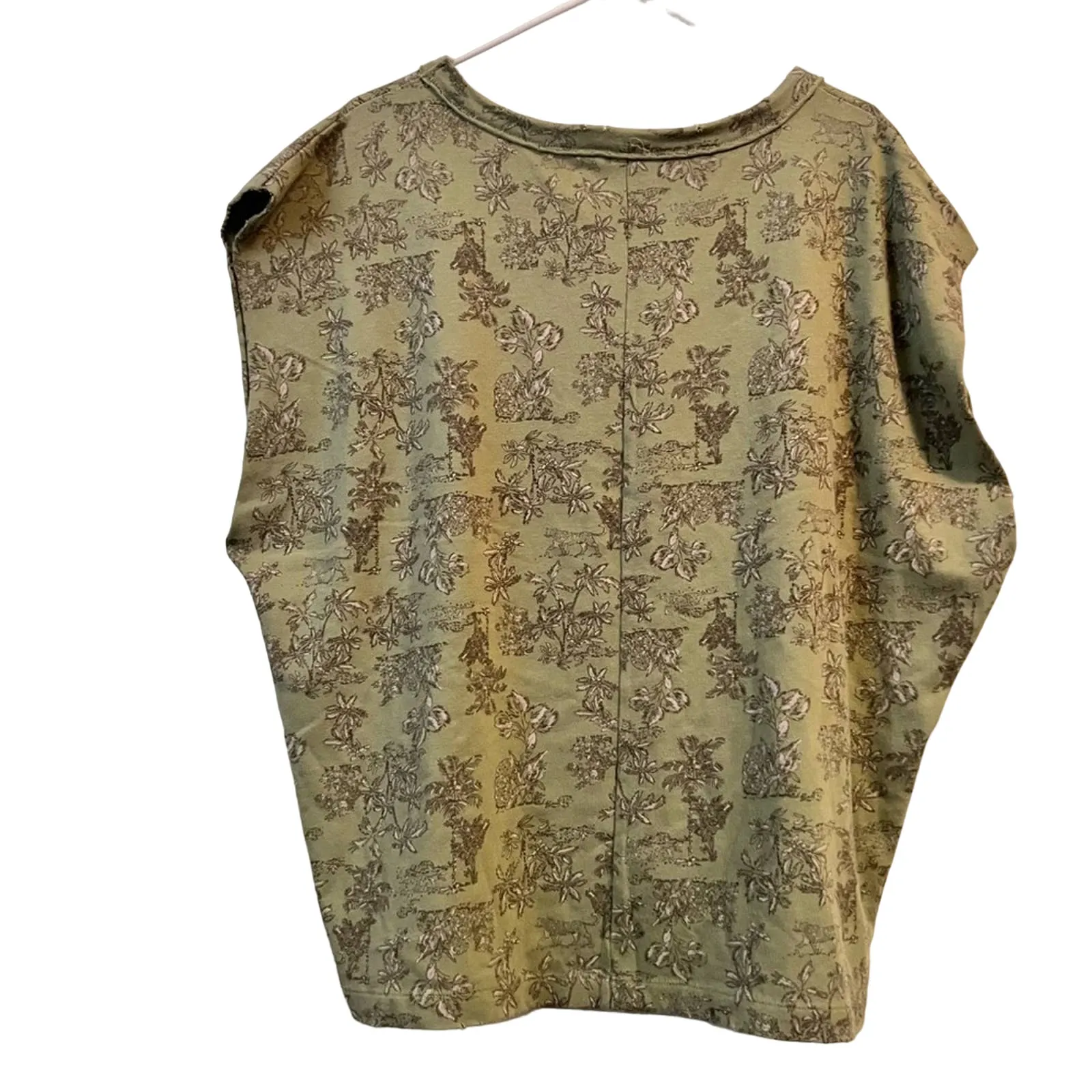 Aerie Womens Oversized Sleeveless Round Neck Cropped Pullover Sweatshirt Sz L - Image 2