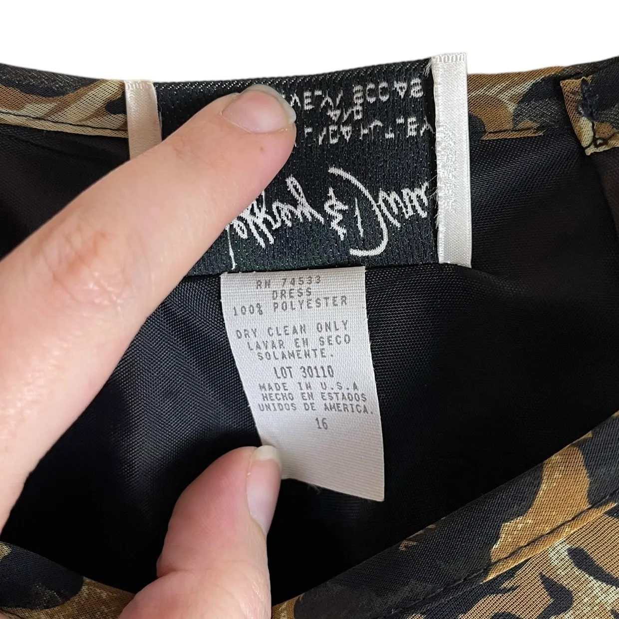 Jeffrey & Dara Vintage  by Linda Hutley Evelyn Socias Cheetah Animal Print Dress - Image 4