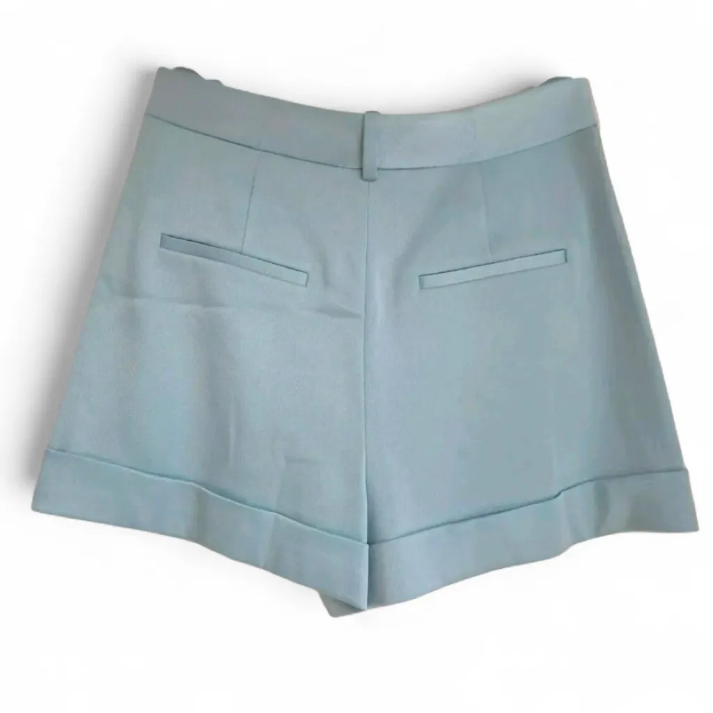 Alice + Olivia “Conry”  Pleated Satin Shorts in Powder Blue NWT Size 6 - Image 4