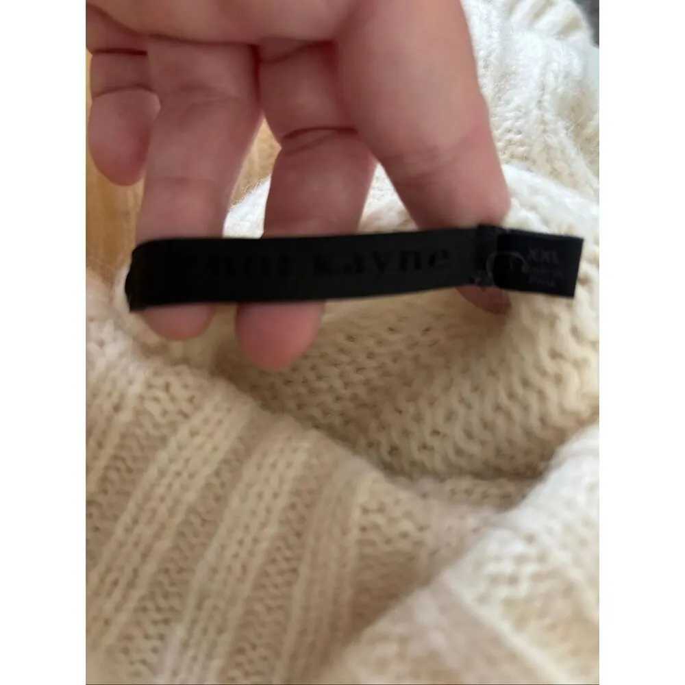 Jenni Kayne Baby Alpaca Cocoon Turtleneck Ivory Pullover Sweater Size  XXL - Image 2