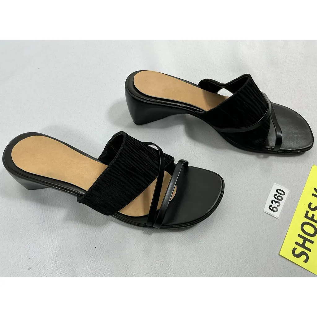 Womans White Stag Reece Slipon Strappy Sandals 9.5 Black Wedge Heel - Image 2