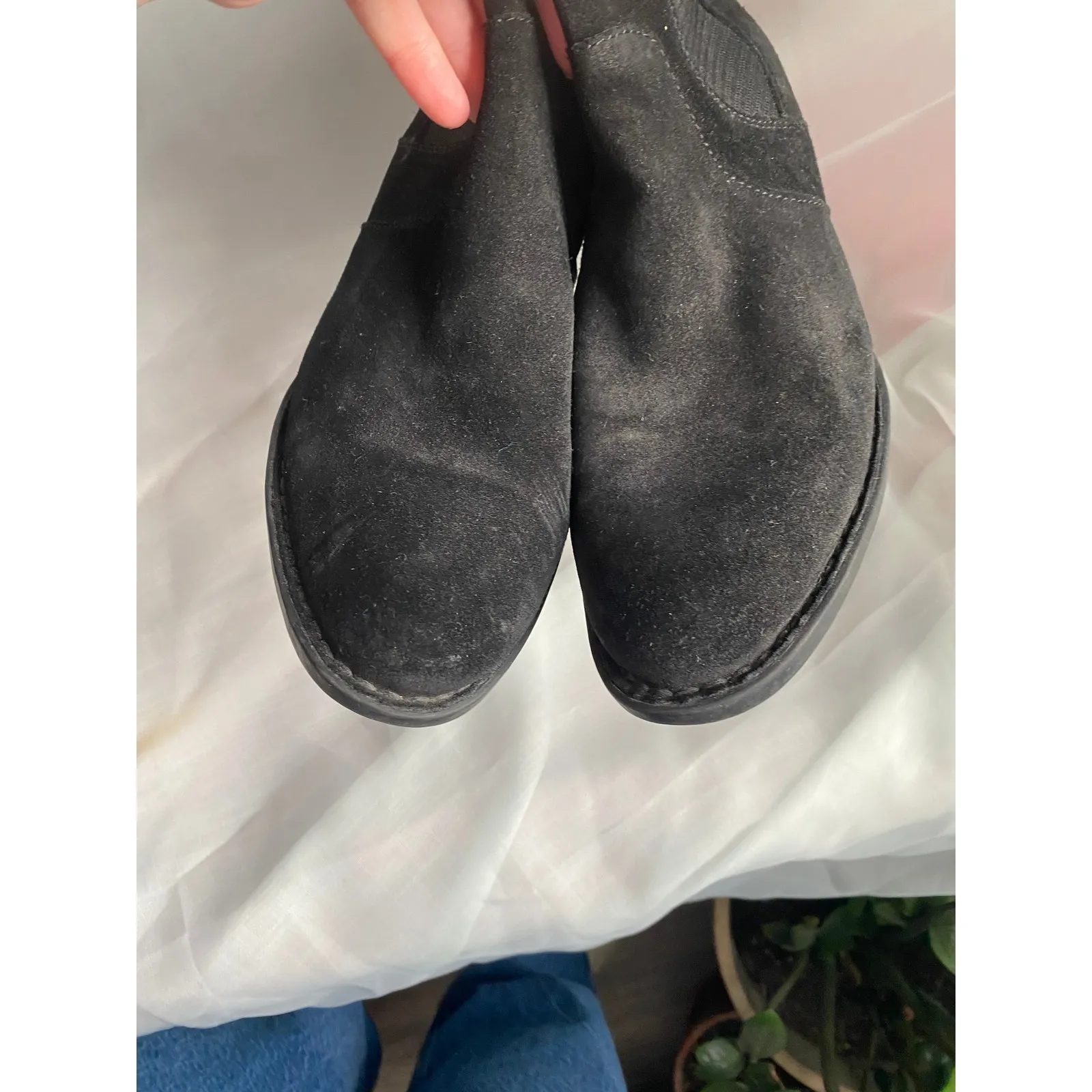 BORN Suede Chelsea Black Ankle Boots 9.5 Boho Western Heritage Capsule Cowgirl - Image 5