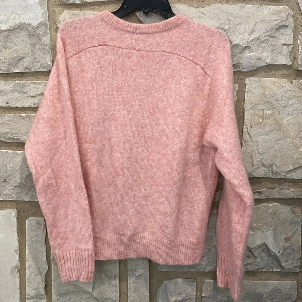 J Crew Pink Relaxed Saddle Sleeve Crew Neck Sweater M - Image 2