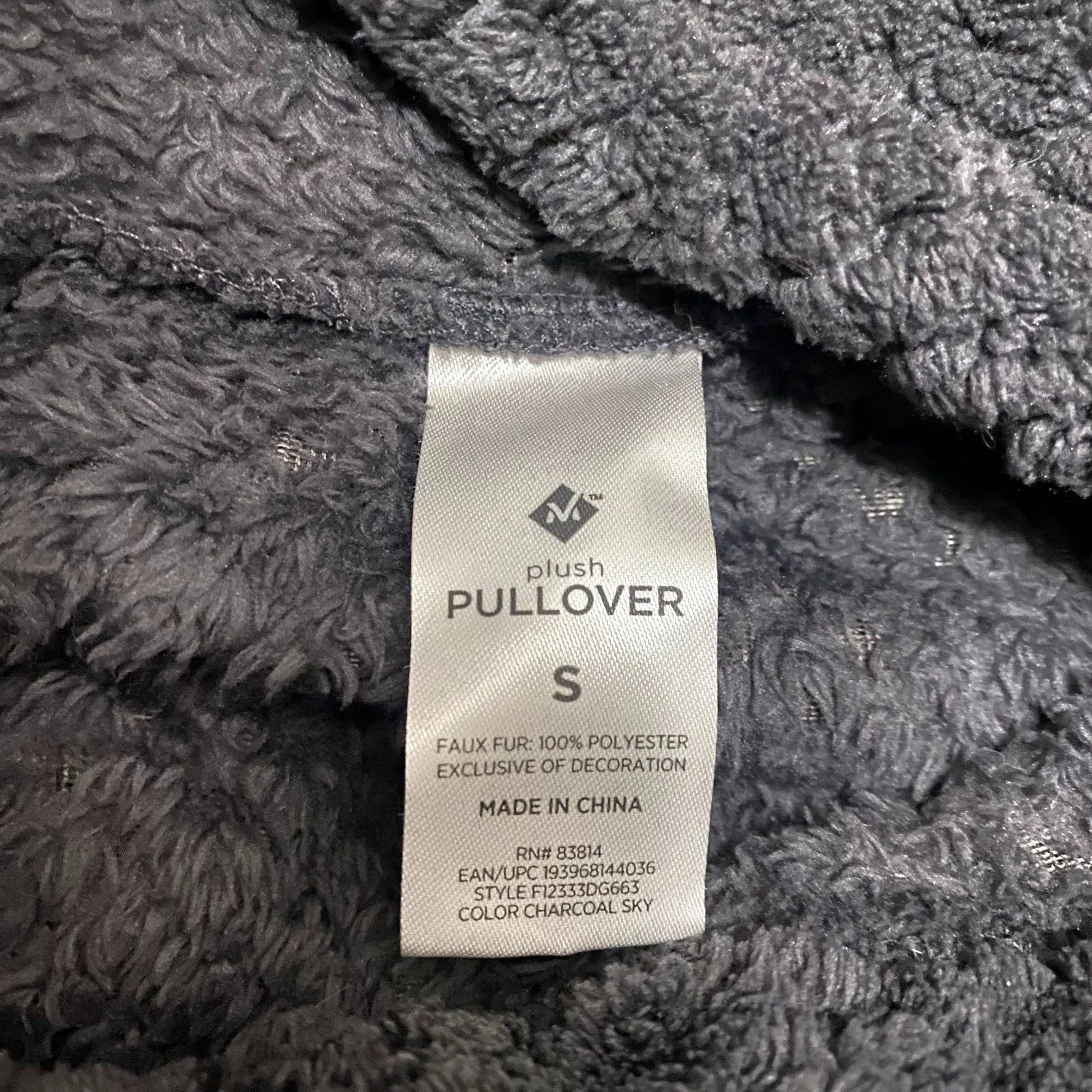 Member's Mark‎ Plush Pullover Cowl Neck Sweatshirt Charcoal Gray Size Small - Image 4