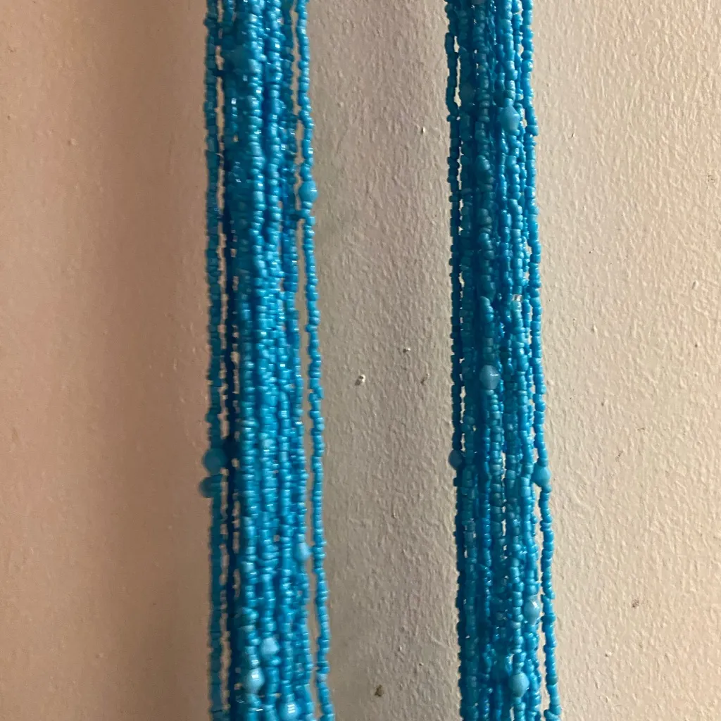 RJ Graziano Multi Strand Necklace 50” Faux Turquoise Nugget Beads New NWT Blue - Image 3