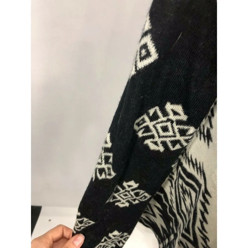 Charlie Paige Cascade Cardigan black white tribal print size S/M open front - Image 3