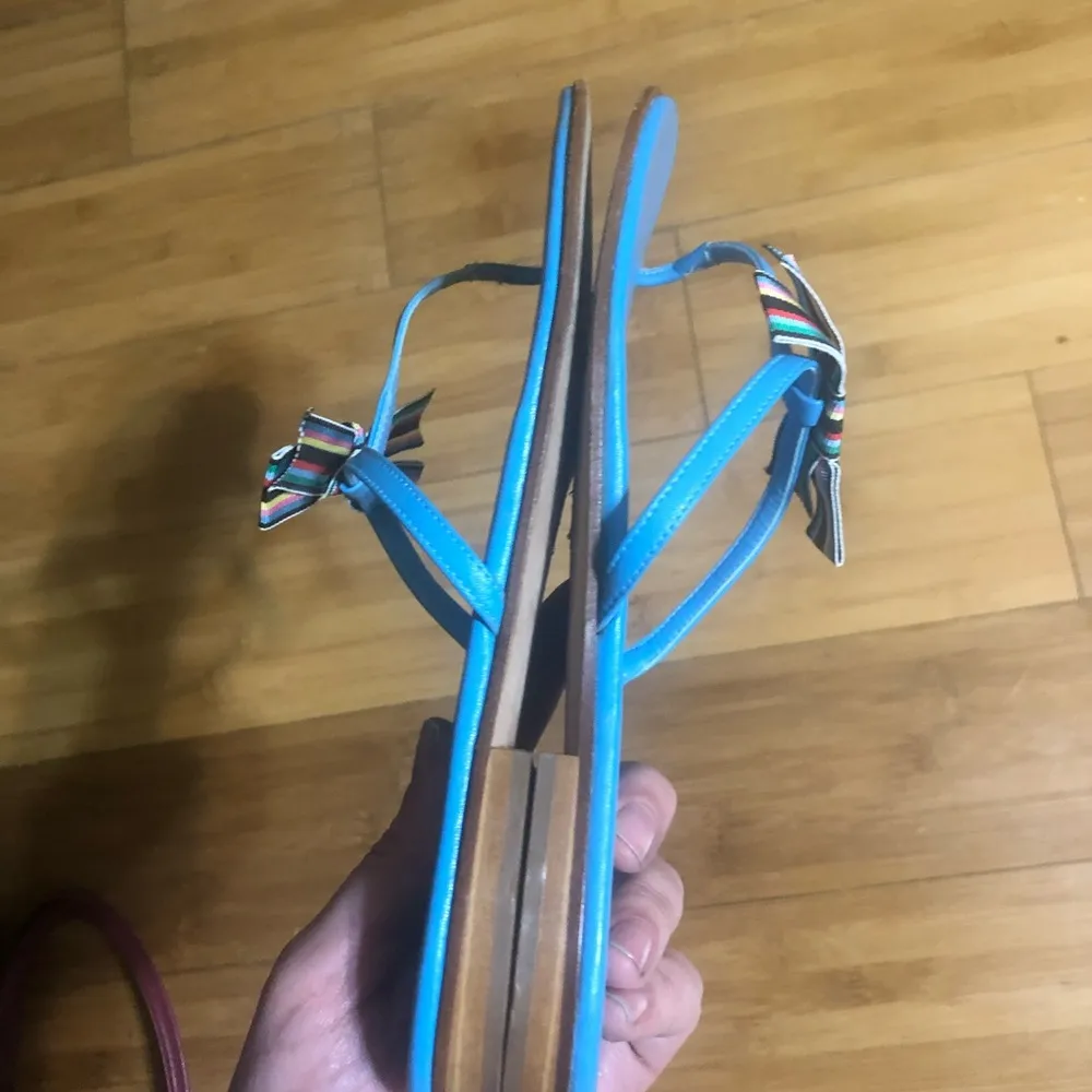 Isaac Mizrahj Multicolor Ribbon Thong Sandals - Image 9