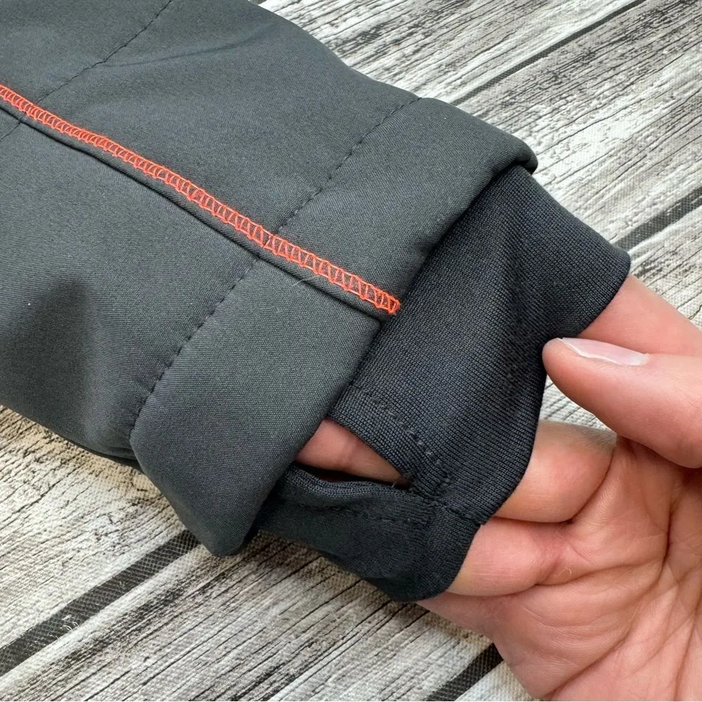 Asics Womens Lightweight Coat Jacket Grey Gray Salmon Coral S SM Small Thumbhole - Image 8