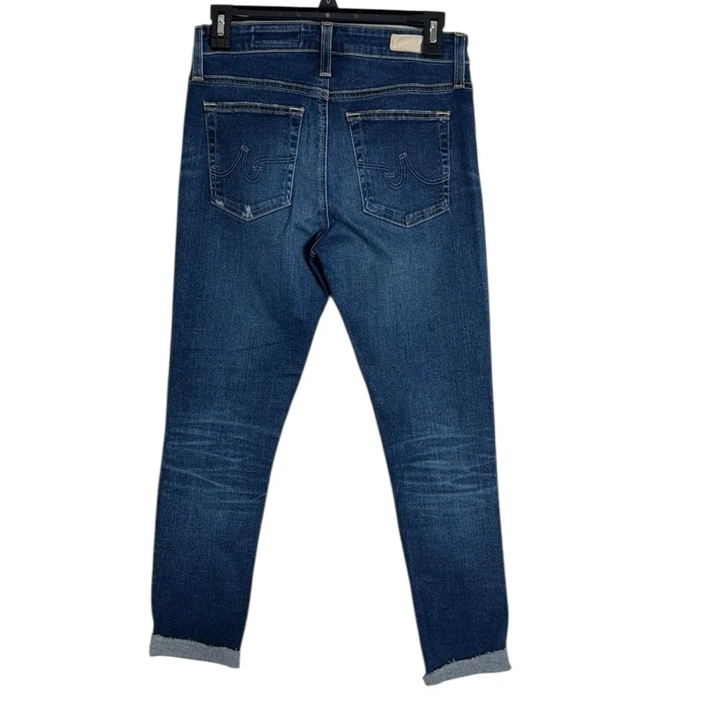 AG Adriano Goldschmied The Farrah Skinny Ankle Hi-Rise Blue Distressed Jeans 27 - Image 2