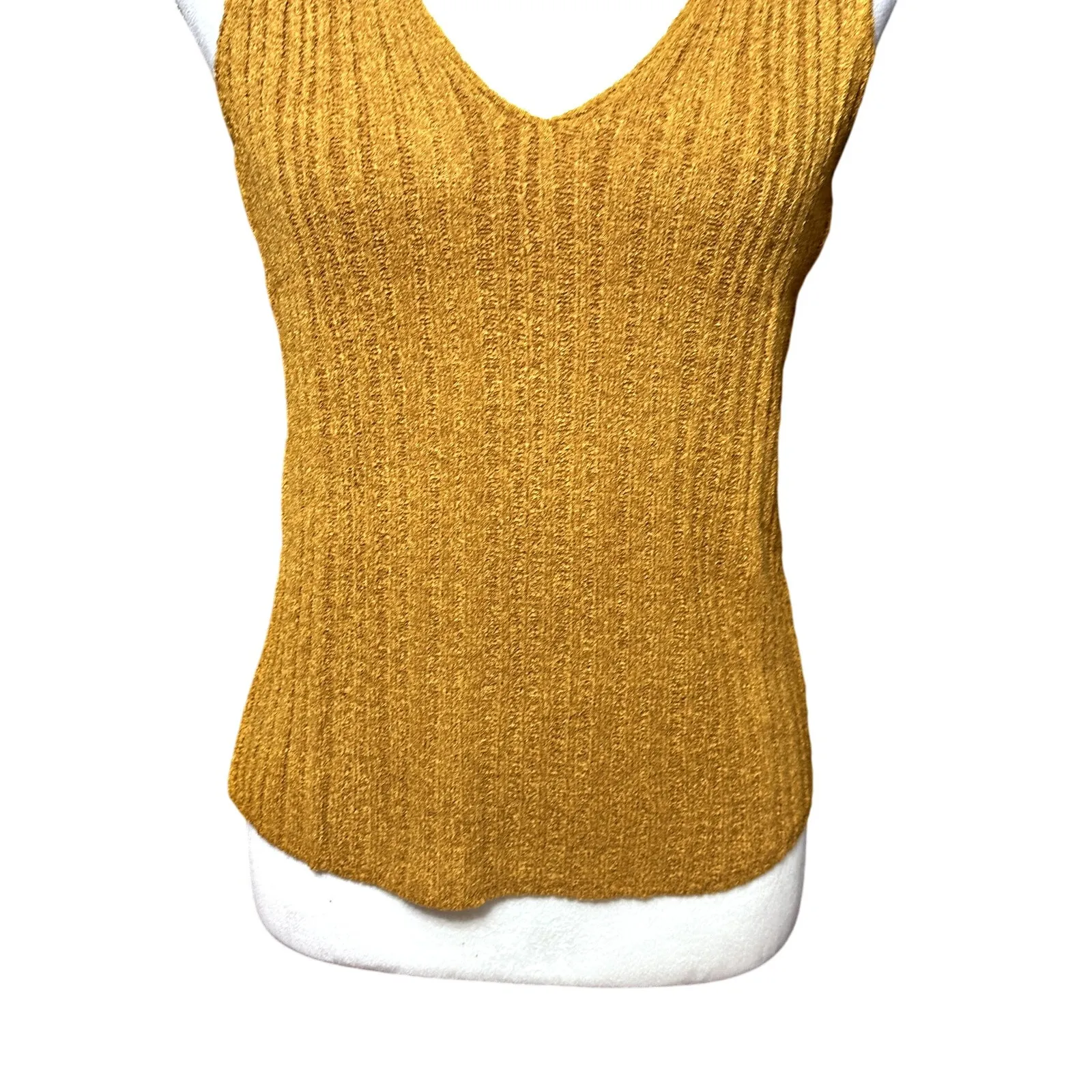 Jessica Simpson Edith Racerback Tank Top Sweater Sleeveless V Neck Brown W M NWT - Image 4