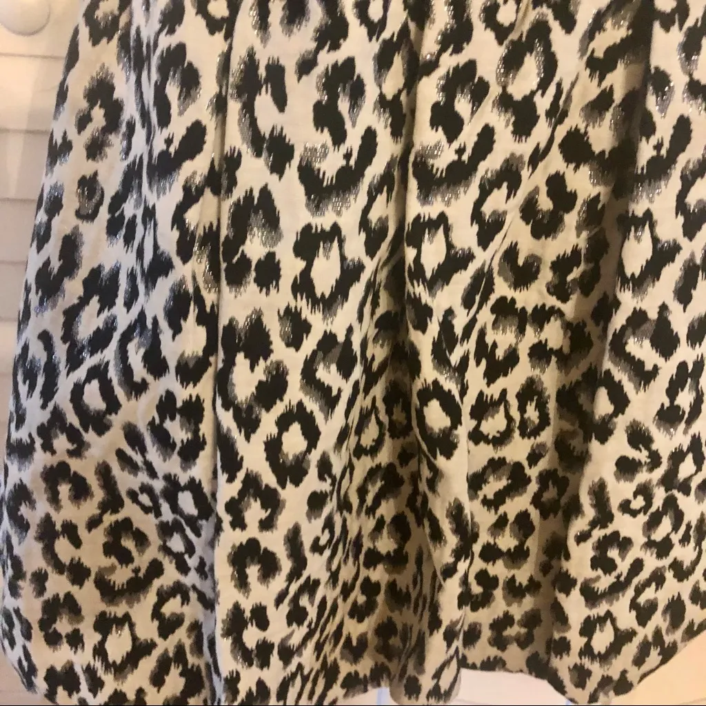 Strapless Cheetah Black Cocktail Dress Size Large Gold zipper lined Bubble Hem - Image 6