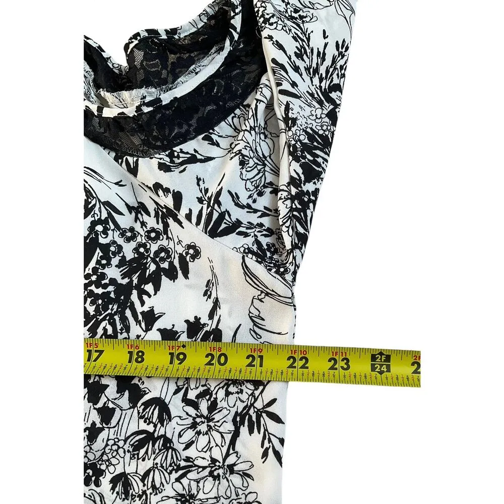 Kate & Mallory White & Black Cold Shoulder Long Sleeve Top Women Size XL | 9-14 - Image 6