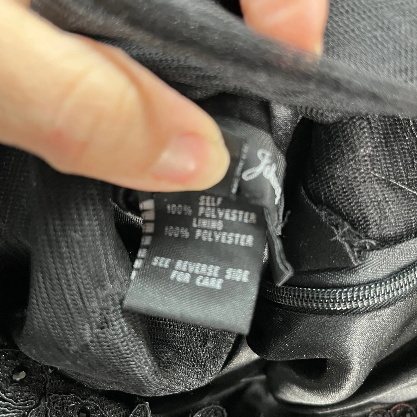 Dave & Johnny Lace Sequin Bodycon Mini Dress Y2K Glam Party Women Black 1/2 Size undefined - Image 6