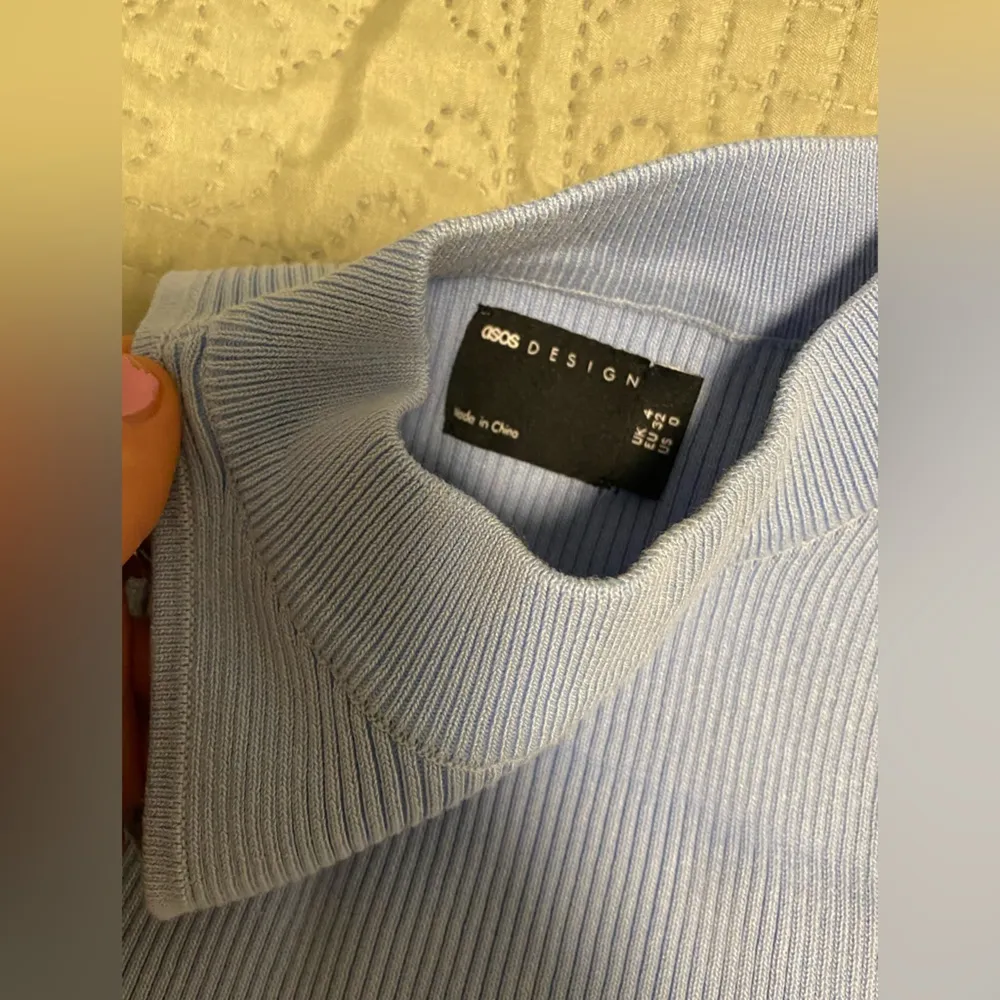 ASOS DESIGN knitted racer tank top with rib hem detail - Image 3