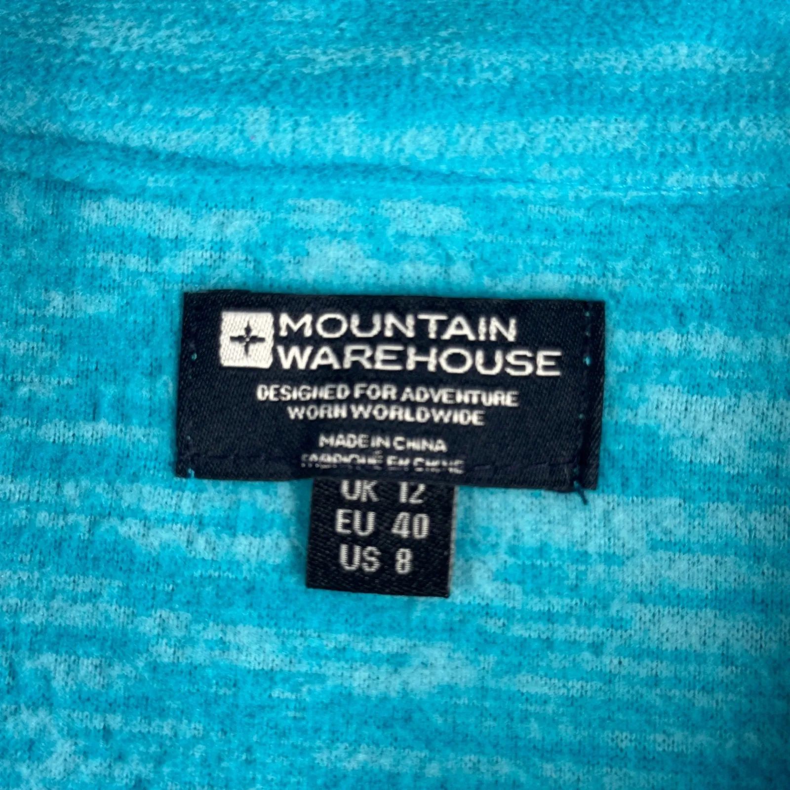 Mountain Warehouse Snowdon Melange Pullover Fleece Activewear Turquoise Size 8 - Image 6
